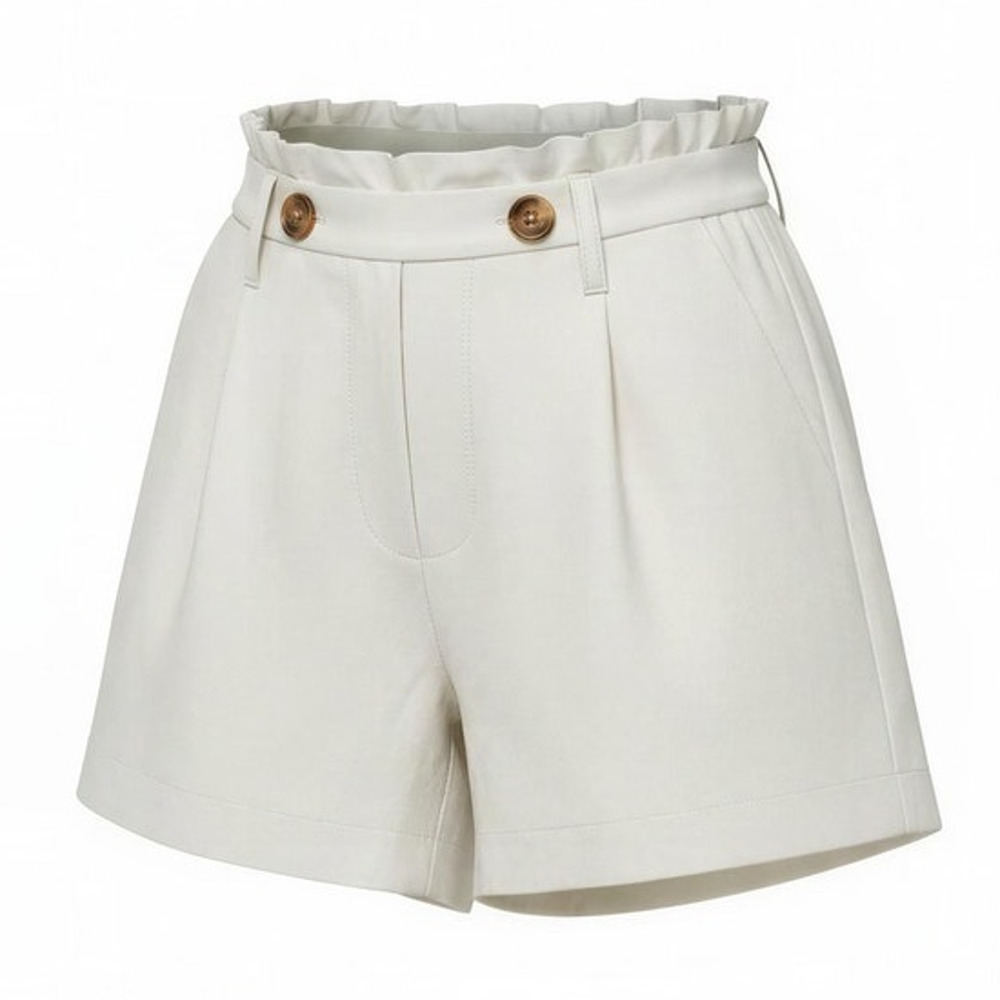 American Eagle Outfitters Shorts Womens XS Ivory Paperbag Waist Button